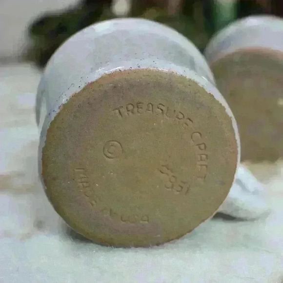 VINTAGE TREASURE CRAFT Glazed Earthenware Handmade 1980s Set of 4 Mugs Handles - Picture 5 of 10